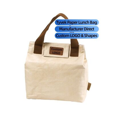 Custom DuPont Paper Insulated Lunch Bag Aluminum Foil Inside Handheld Tyvek Paper Lunch Bags Wholesale with Personalized LOGO