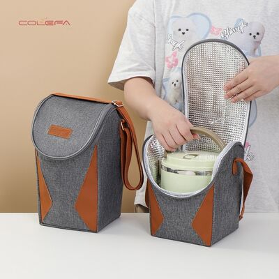 Lunch Bag with Curved Wide Opening Insulated Carrier for Commuting Oxford Thickened Insulated Bag Students' Lunch Box Wholesale
