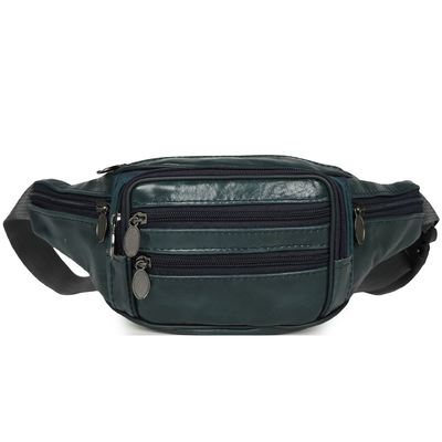 Trending Multifunctional Sports Men's Waist Bag Leather Retro Solid-Color Wallet Portable New-Style Fully Customizable