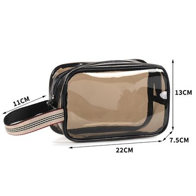 PVC Double-Layer Large-Capacity Wet/Dry Separation Cosmetic Bag Thickened Waterproof Toiletry Swimming Travel Daily Storage Bag