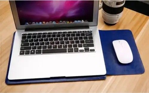 Office PU Laptop Sleeve Leather Bag Embossing Logo 15 / 16 Inch For Macbook Pro Macbook A