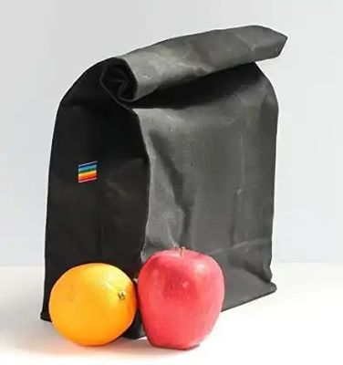 Custom printed high quality 10oz 12oz 16oz insulated washable waxed canvas reusable lunch bag with aluminium foil