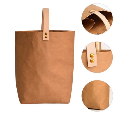 Customized Champagne Wine Handheld Bags with Logo Printing Washable Tear-resistant Kraft Paper Made Gift Bags