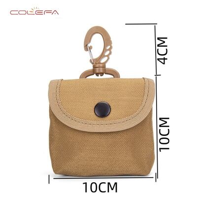 Customizable Outdoor Use Leisure Mini Key Pouch Compact Wallet & Earbud Case Nylon Lightweight Camo Hook Style Bag