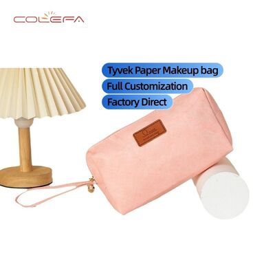 DuPont Paper Handheld Cosmetic Bag Retro Travel Tyvek Paper Waterproof Portable Washable Paper Toiletry Makeup Organizer Bags