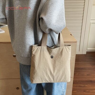 Customized Casual Lightweight Minimalist Nylon Bag New Women's Tote Bag Simple Mini Versatile Handheld Book Storage Bag