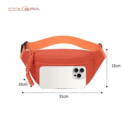 Nylon Casual Minimalist Chest Bag Orange Trendy 2026 New Style Sports Waist Bag Unisex Commuting Outing Versatile Shoulder Bag