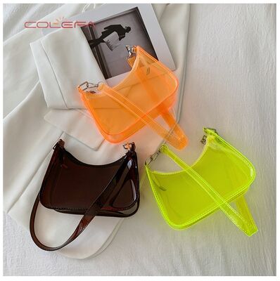 PVC Clear Bag for Women 2026 Summer New Arrival Trendy Korean Style Fashion Jelly Bag Influencer-Favorite Chic Shoulder Tote Bag