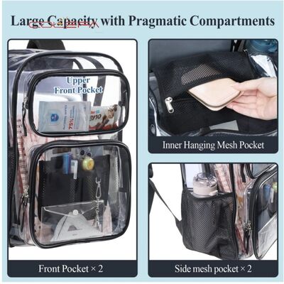2026 Customized New Large Transparent Backpack Heavy-Duty PVC Backpack Waterproof and Lightweight Ideal for College and Work