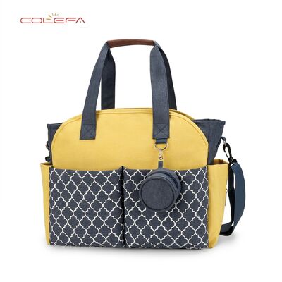 Colefa 2026 New Handheld Shoulder Mom Bag with Printed Geometric Pattern Pacifier Pouch Maternity Travel Outdoor Mom Bags