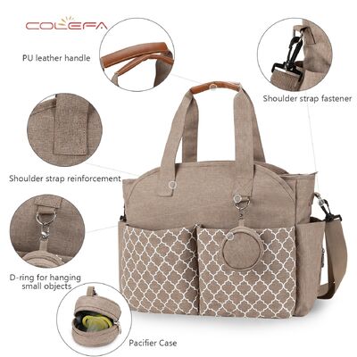 Colefa 2026 New Handheld Shoulder Mom Bag with Printed Geometric Pattern Pacifier Pouch Maternity Travel Outdoor Mom Bags