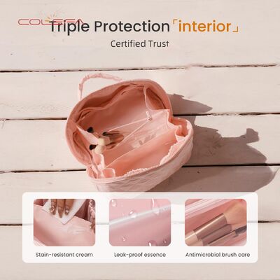 Customized Polyester Women's Large Capacity Cosmetic Bags New Style Makeup Organizer Travel-Friendly Portable Toiletry Pouch
