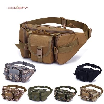 Oxford Camo Pattern Waist Bag Outdoor Men's Large Capacity Waterproof Waist Bag Cycling Travel Running Multifunctional Bag