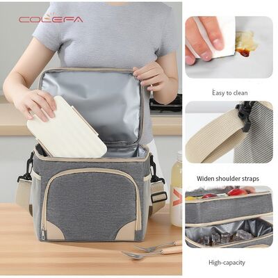 Hot-selling Insulated Lunch Bag Oxford Made Thickened Double-Layer Minimalist Outdoor Crossbody Ice Bag Handheld Lunch Box Bags