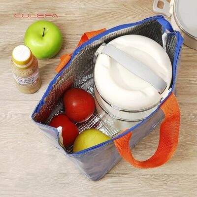 Dopamine-Colored Lunch Bag Large Capacity for Office Workers Oxford+PVC Insulated Bag Thickened Waterproof Outdoor Picnic Bag