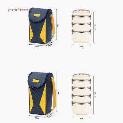 Lunch Bag with Curved Wide Opening Insulated Carrier for Commuting Oxford Thickened Insulated Bag Students' Lunch Box Wholesale