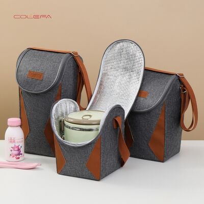 Lunch Bag with Curved Wide Opening Insulated Carrier for Commuting Oxford Thickened Insulated Bag Students' Lunch Box Wholesale