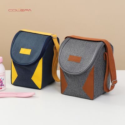 Lunch Bag with Curved Wide Opening Insulated Carrier for Commuting Oxford Thickened Insulated Bag Students' Lunch Box Wholesale