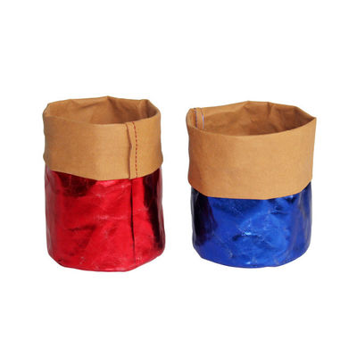 Rose Gold Kraft Paper Storage Bags Custom Printed Logo Food Paper Bag For Storage