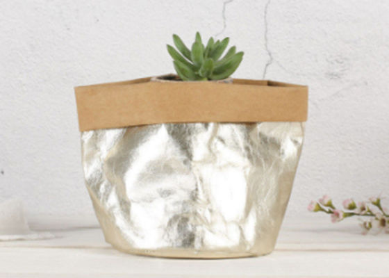 2026 Wholesale Metallic Washable Kraft Paper Storage Bag for Fruit Vegetable Food Bread Flower