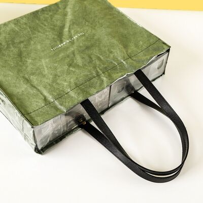 Customizable DuPont Paper Tote Bags with PVC Outer Washable Thickened Carry Bags Waterproof Tote bags Printed Patterns and Logos