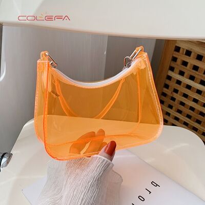 PVC Clear Bag for Women 2026 Summer New Arrival Trendy Korean Style Fashion Jelly Bag Influencer-Favorite Chic Shoulder Tote Bag